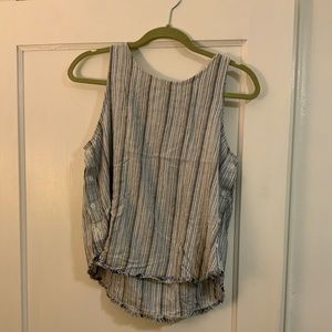 Cloth & Stone Stripped Blue Tank - Large